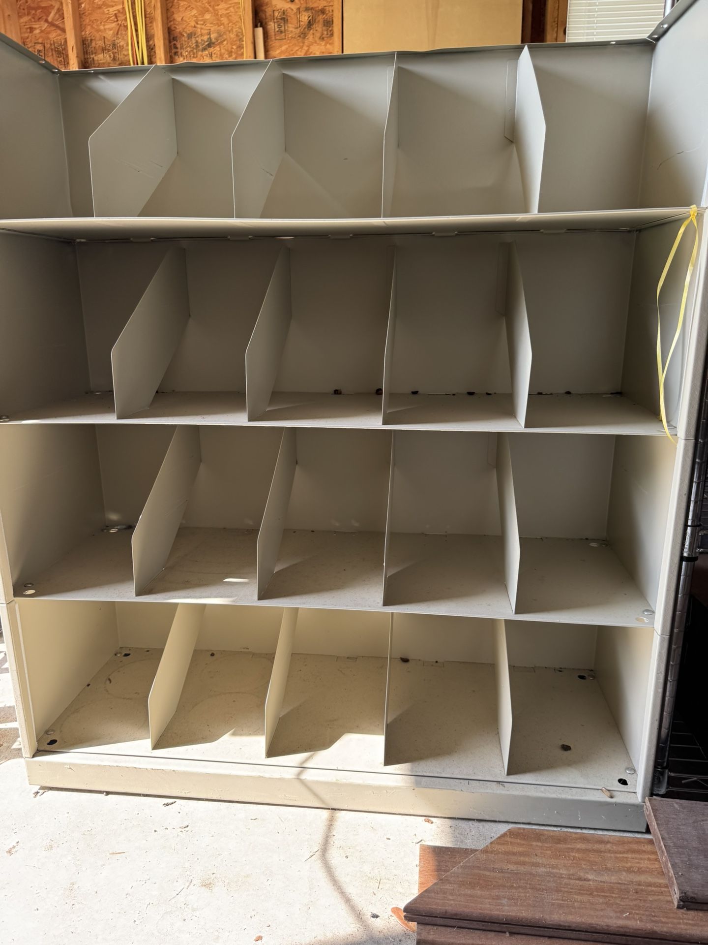 Light Grey Metal Divided Shelf