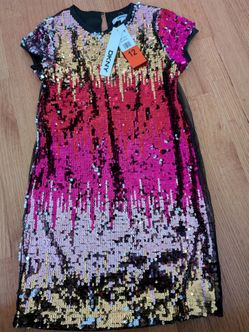 NWT Girls Party Special Occasion Sequined Dress DKNY Size 12