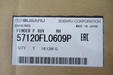2018-2019 Subaru crosstrek Fender-Right side