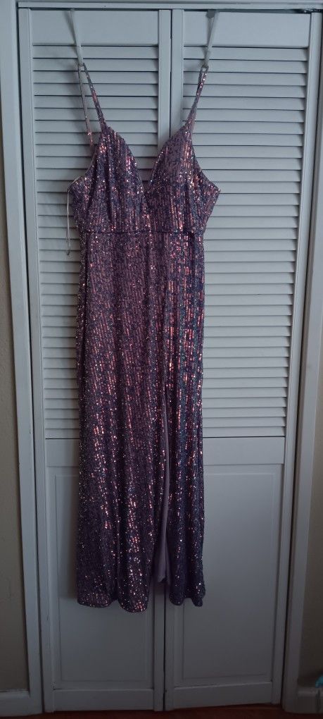 Beautiful Pink Sequin Prom Dress