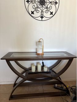 Brown Wood Console table