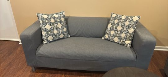 Gray Fabric Loveseat