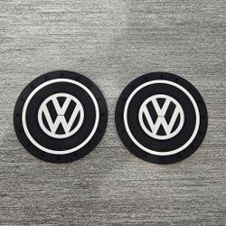 Brand New 2PCS VOLKSWAGEN Rubber Car Cup Holder Pad Water Cup Slot Non-Slip Mat Universal