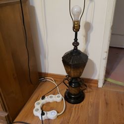Vintage 1970s Lightning Smoked Glass Lamp With Original Plug In Working Condition  $60
