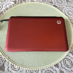 Red HP Mini Laptop