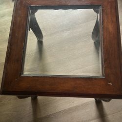 Table Wood Top Glass