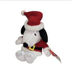 Vintage Hallmark Peanuts Santa Claus Snoopy Plush 6" Stuffed Animal Puppy Dog