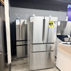 👑 Bosch - 800 Series 20.5 Cu. Ft. 4-Door French Door Counter-Depth Smart Refrigerator with VitaFresh - Stainless Steel👑