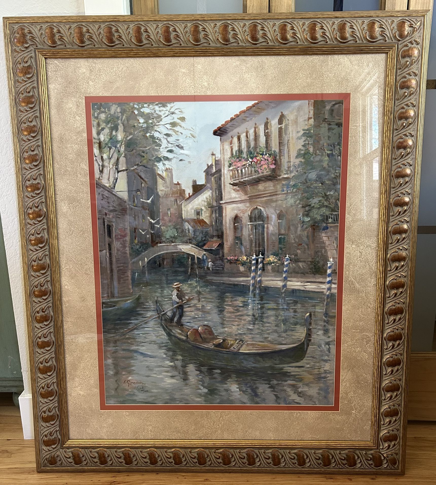 “Venetian Colors” By L. Gordon Framed, Signed And Numbered Limited Edition