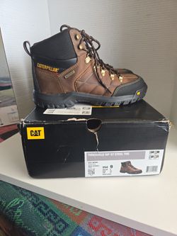 CAT Men’s Threshold Waterproof Steel Toe Work Boots Size 9