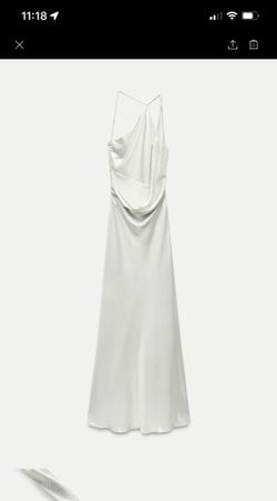 Zara Long Asymmetric Foil Dress Size M
