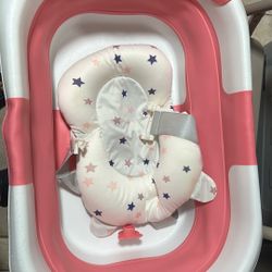 Baby Foldable Tub Pink 
