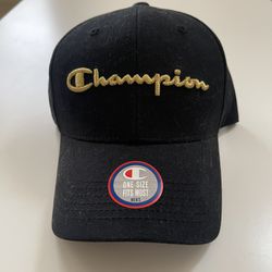 Black Champion hat-adjustable Strap-unisex
