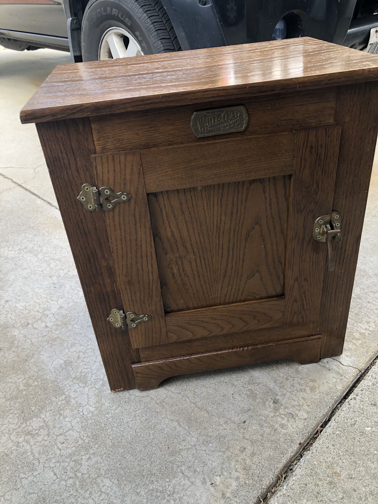 White Clad Simmons Hardware Company Icebox Cabinet