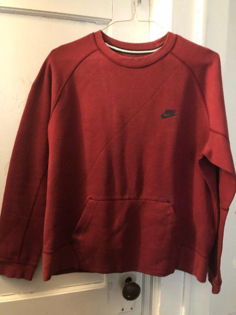 Nike Tech Fleece Sweatshirt Mens Red Long Sleeve Crewneck