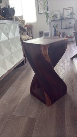Wooden Twist Side Table