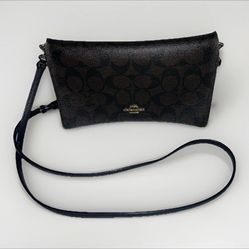 Coach Anna Foldover Clutch Crossbody in Signature Canvas Y2K