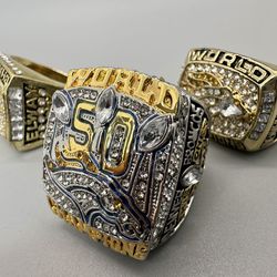 Denver Broncos Super Bowl Replica Ring Set 1(contact info removed) 2015 w/ Display Box