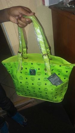 MCM MCM Lime Green Large Backpack