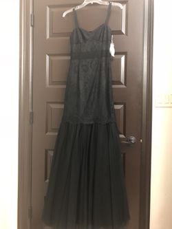 Long black lace dress