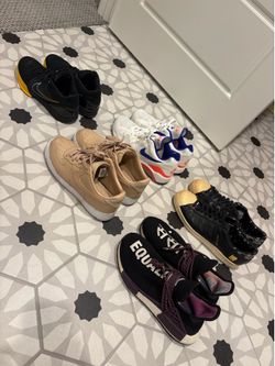5 pairs of kicks - Nike, Kobe, Adidas, Bape