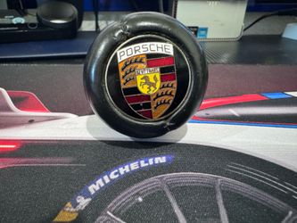 Porsche Crest Black Leather Shift Knob For Older 911, 356, 914 Manual Porsches Possibly More Models