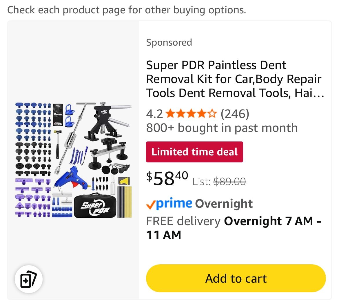 Super PDR Pointless Dent Removal Kit