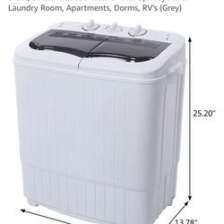 15LB Portable Washer + Spin Dryer – Twin Tub – Apartment Size