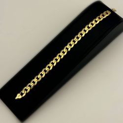Jewelry 14k yellow gold curb bracelet 7.75” 8.70mm width
