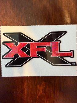 Vintage 2001 XFL Football Logo Sticker Decal Holographic Prismatic Cracked Ice NOS