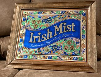 Irish mist Antique Glass Bar Sign
