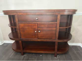 Heavy Wood Console Table / Entryway Cabinet with Storage & Shelving