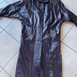 Purple Leather Coat