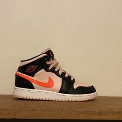 NIKE JORDAN 1 MID ATMOSPHERE BLACK PINK SHOES