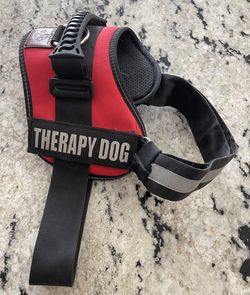 Albcorp Reflective Therapy Dog Vest Harness, Woven Nylon, Adjustable Service Animal Jacket, with 2 Hook and Loop Therapy Dog Removable Patches/ Large