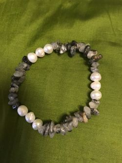 Freshwater pearl and tourmaline bracelet