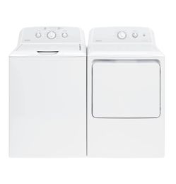Hotpoint White Top-Loading Washer & Dryer Set
