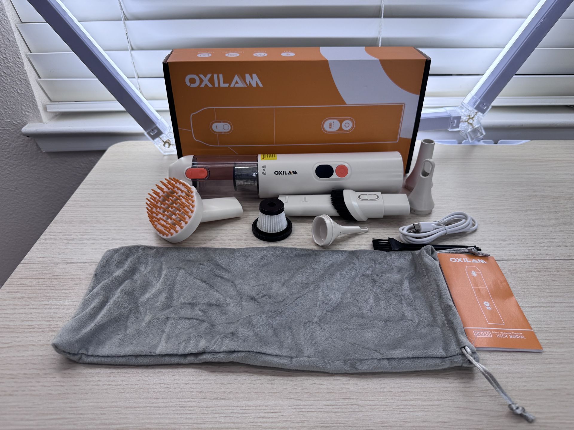Brand New OXILAM 4 in 1 Car Vacuum - Handheld Vacuum 14000PA High Power, Portable Cordless Small Vacuum, Blow & Suction 2 in 1, Up to 30 Min SKU137-S1