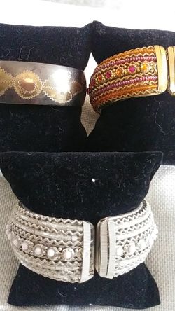 3 BEAUTIFUL INDIAN METAL BRACELETS