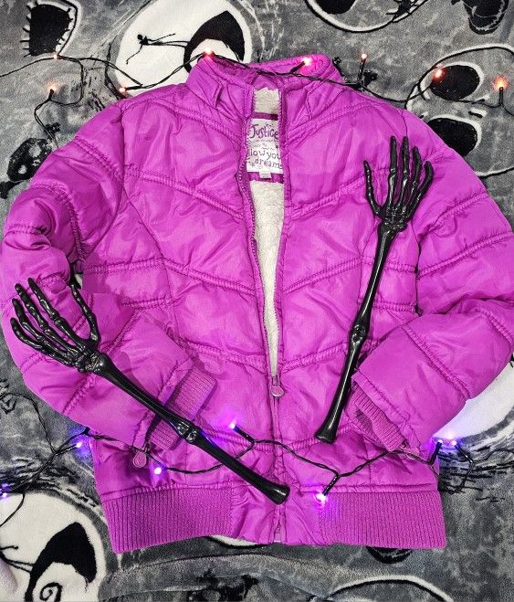 Girls Justic Puffer Jacket 6/7