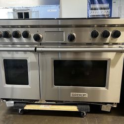 WOLF 48”WIDE DUAL FUEL RANGE STOVE STAINLESS STEEL