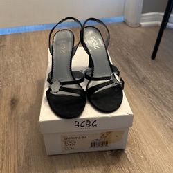 BCBG  Black Satin Heels