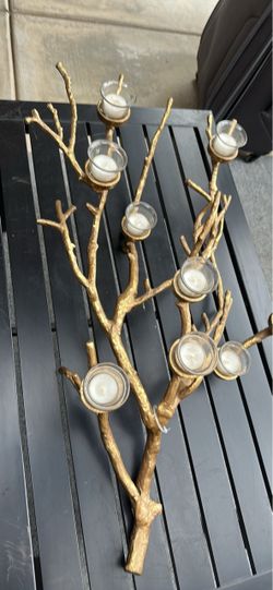 Gold Branch Tealight Candle Holder