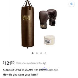 Everlast Punching Bag With Stand.
