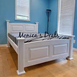 Full Solid Wood Bed With Memory Foam Mattress $480