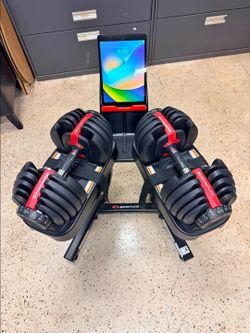 BOWFLEX SETUP BENCH+DUMBELLS +STAND