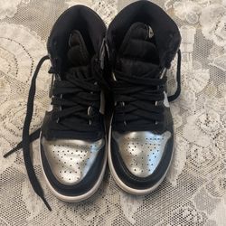 Kids Jordan Retro 1 High Og With Silver Front