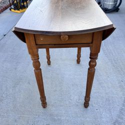 Antique Folding Table With Draw