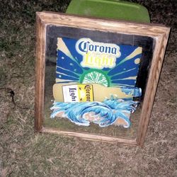 Vintage Glass Mirrored Lighted Corona Bar Sign, Seffner FL