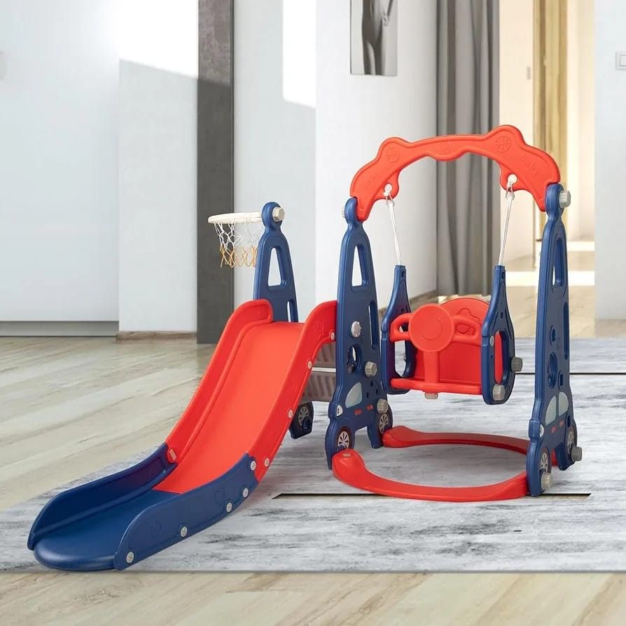 Kids 3 In 1 Slide And Swing Set 